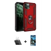 MARSİLYAN™- iPhone 11 Pro Kılıf Ahenk Klasik Koleksiyonu - Siyah 34D Izgaralı Cam + Kamera Lens Koruma Cam - SF