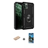 MARSİLYAN™- iPhone 11 Pro Kılıf Ahenk Klasik Koleksiyonu - Siyah 34D Izgaralı Cam + Renkli Kamera Lens Koruma Cam - TU