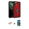MARSİLYAN™- iPhone 11 Pro Kılıf Ahenk Klasik Koleksiyonu - Siyah 34D Izgaralı Cam + Renkli Kamera Lens Koruma Cam - TU