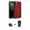 MARSİLYAN™- iPhone 11 Pro Kılıf Ahenk Klasik Koleksiyonu - Siyah 360 Mat Full Body Arka Koruyucu + Kamera Lens Koruma Cam - SF