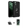 MARSİLYAN™- iPhone 11 Pro Kılıf Ahenk Klasik Koleksiyonu - Siyah 360 Mat Full Body Arka Koruyucu + Kamera Lens Koruma Cam - SF