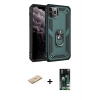 MARSİLYAN™- iPhone 11 Pro Kılıf Ahenk Klasik Koleksiyonu - Siyah 360 Mat Full Body Arka Koruyucu + Renkli Kamera Lens Koruma Cam - SI