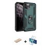 MARSİLYAN™- iPhone 11 Pro Kılıf Ahenk Klasik Koleksiyonu - Siyah 3D Antistatik Cam Ekran Koruyucu + Renkli Kamera Lens Koruma Cam - MI