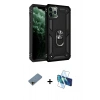 MARSİLYAN™- iPhone 11 Pro Kılıf Ahenk Klasik Koleksiyonu - Siyah 3D Antistatik Cam Ekran Koruyucu + Shine Kamera Lens Koruma Cam - GD