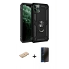 MARSİLYAN™- iPhone 11 Pro Kılıf Ahenk Klasik Koleksiyonu - Siyah 3D Antistatik Hayalet Cam Ekran Koruyucu + Renkli Kamera Lens Koruma Cam - SI