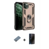 MARSİLYAN™- iPhone 11 Pro Kılıf Ahenk Klasik Koleksiyonu - Siyah 3D Antistatik Hayalet Cam Ekran Koruyucu + Shine Kamera Lens Koruma Cam - GS