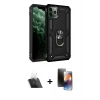 MARSİLYAN™- iPhone 11 Pro Kılıf Ahenk Klasik Koleksiyonu - Siyah 3D Antistatik Mat Seramik Nano Ekran Koruyucu + Kamera Lens Koruma Cam - SF