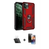 MARSİLYAN™- iPhone 11 Pro Kılıf Ahenk Klasik Koleksiyonu - Siyah 3D Antistatik Mat Seramik Nano Ekran Koruyucu + Kamera Lens Koruma Cam - SF