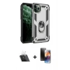 MARSİLYAN™- iPhone 11 Pro Kılıf Ahenk Klasik Koleksiyonu - Siyah 3D Antistatik Mat Seramik Nano Ekran Koruyucu + Kamera Lens Koruma Cam - SF