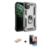 MARSİLYAN™- iPhone 11 Pro Kılıf Ahenk Klasik Koleksiyonu - Siyah 3D Antistatik Mat Seramik Nano Ekran Koruyucu + Renkli Kamera Lens Koruma Cam - MI
