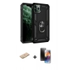 MARSİLYAN™- iPhone 11 Pro Kılıf Ahenk Klasik Koleksiyonu - Siyah 3D Antistatik Mat Seramik Nano Ekran Koruyucu + Pembe Renkli Kamera Lens Koruma Cam