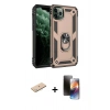 MARSİLYAN™- iPhone 11 Pro Kılıf Ahenk Klasik Koleksiyonu - Siyah 3D Antistatik Mat Seramik Nano Ekran Koruyucu + Renkli Kamera Lens Koruma Cam - MI