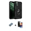 MARSİLYAN™- iPhone 11 Pro Kılıf Ahenk Klasik Koleksiyonu - Siyah 3D Antistatik Mat Seramik Nano Ekran Koruyucu + Gold Shine Kamera Lens Koruma Cam