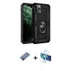 MARSİLYAN™- iPhone 11 Pro Kılıf Ahenk Klasik Koleksiyonu - Siyah 3D Antistatik Seramik Nano Ekran Koruyucu + Metal Kamera Lens Koruma Cam - KI