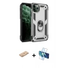 MARSİLYAN™- iPhone 11 Pro Kılıf Ahenk Klasik Koleksiyonu - Siyah 3D Antistatik Seramik Nano Ekran Koruyucu + Renkli Kamera Lens Koruma Cam - TU