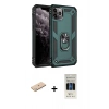 MARSİLYAN™- iPhone 11 Pro Kılıf Ahenk Klasik Koleksiyonu - Siyah 5D Hayalet Cam Ekran Koruyucu + Renkli Kamera Lens Koruma Cam - MI