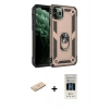MARSİLYAN™- iPhone 11 Pro Kılıf Ahenk Klasik Koleksiyonu - Siyah 5D Hayalet Cam Ekran Koruyucu + Renkli Kamera Lens Koruma Cam - MI