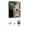 MARSİLYAN™- iPhone 11 Pro Kılıf Ahenk Klasik Koleksiyonu - Siyah 5D Hayalet Cam Ekran Koruyucu + Renkli Kamera Lens Koruma Cam - TU