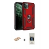 MARSİLYAN™- iPhone 11 Pro Kılıf Ahenk Klasik Koleksiyonu - Siyah 5D Hayalet Cam Ekran Koruyucu + Renkli Kamera Lens Koruma Cam - TU