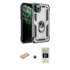 MARSİLYAN™- iPhone 11 Pro Kılıf Ahenk Klasik Koleksiyonu - Siyah 5D Hayalet Cam Ekran Koruyucu + Renkli Kamera Lens Koruma Cam - TU