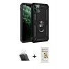 MARSİLYAN™- iPhone 11 Pro Kılıf Ahenk Klasik Koleksiyonu - Siyah Mat Seramik Nano Ekran Koruyucu + Şeffaf Kamera Lens Koruma Cam