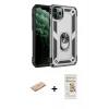 MARSİLYAN™- iPhone 11 Pro Kılıf Ahenk Klasik Koleksiyonu - Siyah Mat Seramik Nano Ekran Koruyucu + Renkli Kamera Lens Koruma Cam - TU