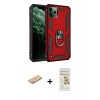 MARSİLYAN™- iPhone 11 Pro Kılıf Ahenk Klasik Koleksiyonu - Siyah Mat Seramik Nano Ekran Koruyucu + Renkli Kamera Lens Koruma Cam - TU