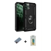 MARSİLYAN™- iPhone 11 Pro Kılıf Ahenk Klasik Koleksiyonu - Siyah Polymer Nano Ekran Koruyucu + Metal Kamera Lens Koruma Cam - KI