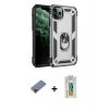 MARSİLYAN™- iPhone 11 Pro Kılıf Ahenk Klasik Koleksiyonu - Siyah Polymer Nano Ekran Koruyucu + Metal Kamera Lens Koruma Cam - KI