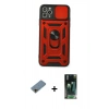 MARSİLYAN™- iPhone 11 Pro Kılıf Ahenk Klasik - Şeffaf 360 Full Body Arka Koruyucu + Shine Kamera Lens Koruma Cam - GD