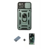 MARSİLYAN™- iPhone 11 Pro Kılıf Ahenk Klasik - Şeffaf 360 Full Body Arka Koruyucu + Shine Kamera Lens Koruma Cam - GS
