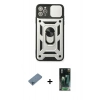 MARSİLYAN™- iPhone 11 Pro Kılıf Ahenk Klasik - Şeffaf 360 Full Body Arka Koruyucu + Shine Kamera Lens Koruma Cam - MI