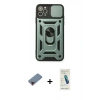 MARSİLYAN™- iPhone 11 Pro Kılıf Ahenk Klasik - Şeffaf Pasifik Cam Ekran Koruyucu + Metal Kamera Lens Koruma Cam - KI