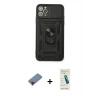 MARSİLYAN™- iPhone 11 Pro Kılıf Ahenk Klasik - Şeffaf Pasifik Cam Ekran Koruyucu + Metal Kamera Lens Koruma Cam - KI