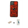MARSİLYAN™- iPhone 11 Pro Kılıf Ahenk Klasik - Şeffaf Pasifik Cam Ekran Koruyucu + Renkli Kamera Lens Koruma Cam - SI