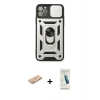 MARSİLYAN™- iPhone 11 Pro Kılıf Ahenk Klasik - Şeffaf Pasifik Cam Ekran Koruyucu + Renkli Kamera Lens Koruma Cam - TU