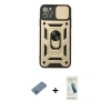 MARSİLYAN™- iPhone 11 Pro Kılıf Ahenk Klasik - Şeffaf Pasifik Cam Ekran Koruyucu + Shine Kamera Lens Koruma Cam - MI
