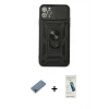 MARSİLYAN™- iPhone 11 Pro Kılıf Ahenk Klasik - Şeffaf Pasifik Cam Ekran Koruyucu + Shine Kamera Lens Koruma Cam - MI