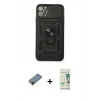 MARSİLYAN™- iPhone 11 Pro Kılıf Ahenk Klasik - Siyah 20D Premium Cam Ekran Koruyucu + Shine Kamera Lens Koruma Cam - GD