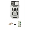 MARSİLYAN™- iPhone 11 Pro Kılıf Ahenk Klasik - Siyah 20D Premium Cam Ekran Koruyucu + Renkli Kamera Lens Koruma Cam - SI