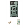 MARSİLYAN™- iPhone 11 Pro Kılıf Ahenk Klasik - Siyah 20D Premium Cam Ekran Koruyucu + Renkli Kamera Lens Koruma Cam - SI