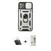 MARSİLYAN™- iPhone 11 Pro Kılıf Ahenk Klasik - Siyah 20D Premium Cam Ekran Koruyucu + Kamera Lens Koruma Cam - SF