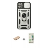 MARSİLYAN™- iPhone 11 Pro Kılıf Ahenk Klasik - Siyah 20D Premium Cam Ekran Koruyucu + Renkli Kamera Lens Koruma Cam - TU