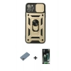 MARSİLYAN™- iPhone 11 Pro Kılıf Ahenk Klasik - Siyah 360 Mat Full Body Arka Koruyucu + Shine Kamera Lens Koruma Cam - GS