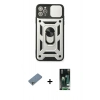 MARSİLYAN™- iPhone 11 Pro Kılıf Ahenk Klasik - Siyah 360 Mat Full Body Arka Koruyucu + Shine Kamera Lens Koruma Cam - GS