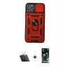 MARSİLYAN™- iPhone 11 Pro Kılıf Ahenk Klasik - Siyah 360 Mat Full Body Arka Koruyucu + Kamera Lens Koruma Cam - SF