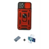 MARSİLYAN™- iPhone 11 Pro Kılıf Ahenk Klasik - Siyah 3D Antistatik Cam Ekran Koruyucu + Shine Kamera Lens Koruma Cam - MI