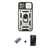 MARSİLYAN™- iPhone 11 Pro Kılıf Ahenk Klasik - Siyah 3D Antistatik Hayalet Cam Ekran Koruyucu + Shine Kamera Lens Koruma Cam - GD