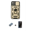 MARSİLYAN™- iPhone 11 Pro Kılıf Ahenk Klasik - Siyah 3D Antistatik Hayalet Cam Ekran Koruyucu + Shine Kamera Lens Koruma Cam - GD