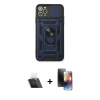 MARSİLYAN™- iPhone 11 Pro Kılıf Ahenk Klasik - Siyah 3D Antistatik Mat Seramik Nano Ekran Koruyucu + Kamera Lens Koruma Cam - SF